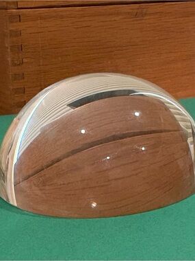 H&D Crystal Clear Glass Paperweight - Clear 3.75”x1.75”